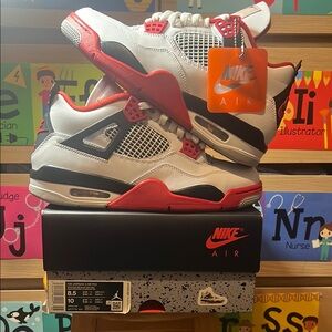 Nike Air Jordan Retro 4 Fire Red Size 8.5